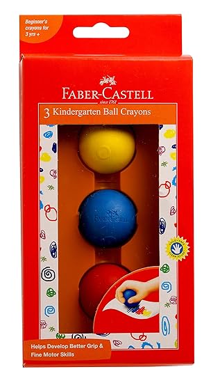 Faber-Castell Kindergarten Ball Crayons - Pack of 3 (Assorted)