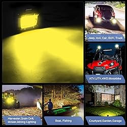 Nilight 2PC 4Inch Yellow Led Pods Triple Row 60W