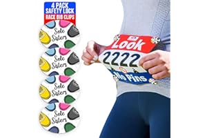 BIBBOARDS bibSNAPS Race Bib Clips - Safety Fasteners, Secures Running, Marathon, Cycling & Event Number, Non Magnetic, Easy to Use, Snap & Lock, Replacement for Pins & Magnets, Sole Sisters(4pcs)