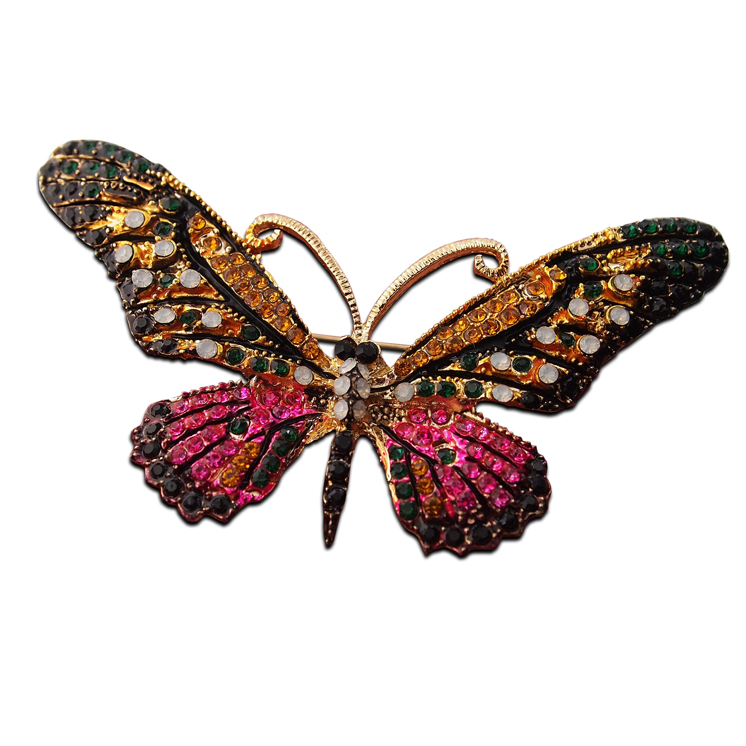 Seraphis Butterfly Brooch Rhinestone Badge Cute Animal Pin Vintage Brooches for Women