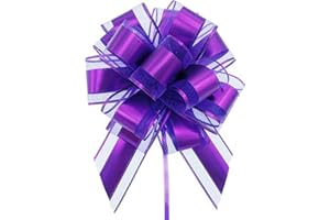 sxvblly 6 PCS Large Pull Bows 6 Inch Purple Bows for Gift Wrapping Wedding Basket Decorated Birthday Party Christmas Gift Box