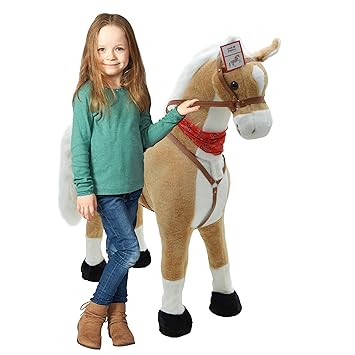 Pink Papaya Plüschpferd XXL 105cm - Sternchen, das riesige Pferd zum Reiten, EIN tolles Stehpferd XXL, bis 100kg, Spielpferd 