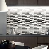 Art3d 10-Sheets Peel and Stick Marble Grey Kitchen Backsplash Tiles view 3