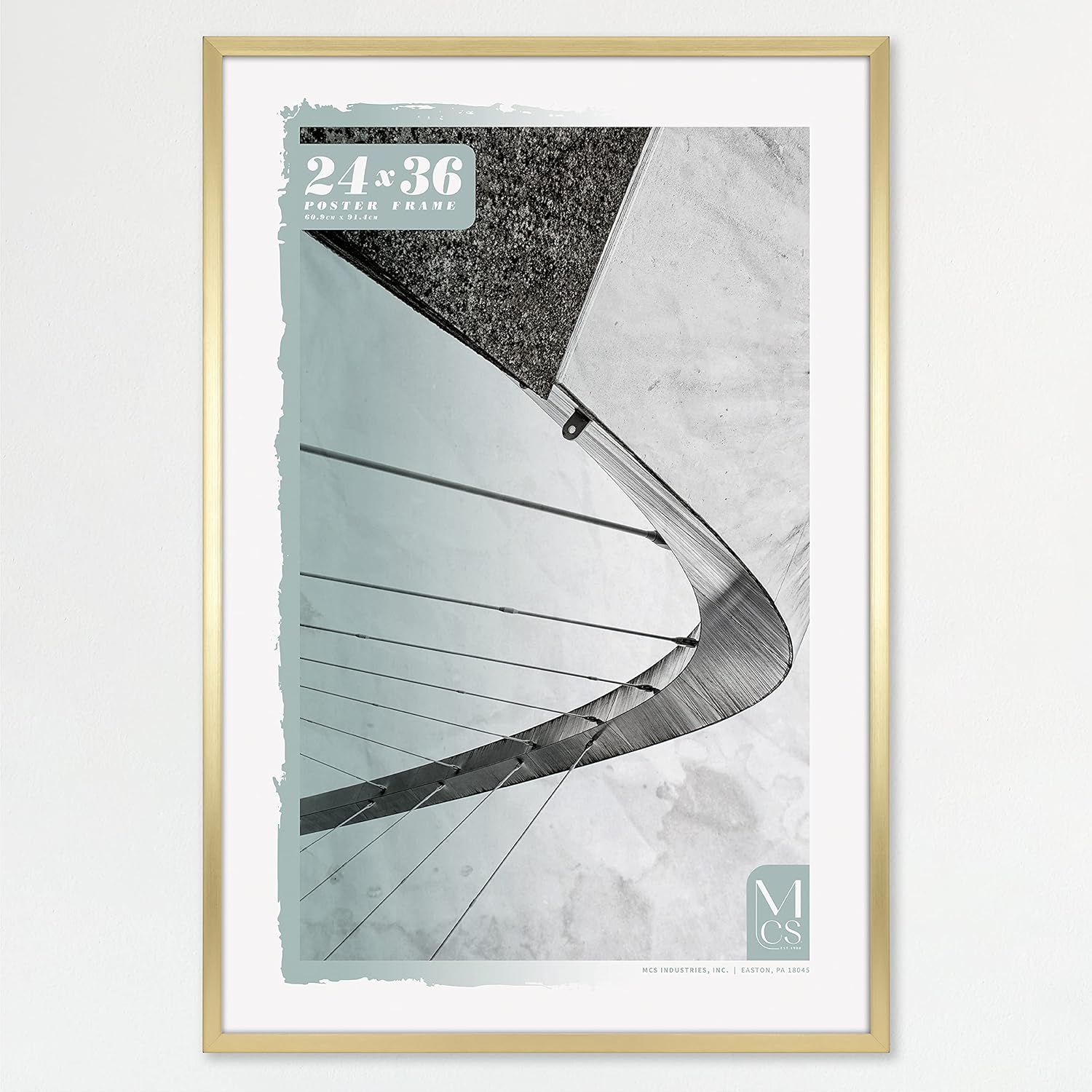 Photo Albums, Frames & Accessories - MCS Gallery Foundation Poster Frame, Picture Frame For Wall Art, Brass, 24 x 36 Inch, Single