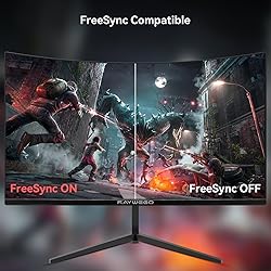 Raywego 24 inch Curved Gaming Monitor 180Hz 1ms,FHD