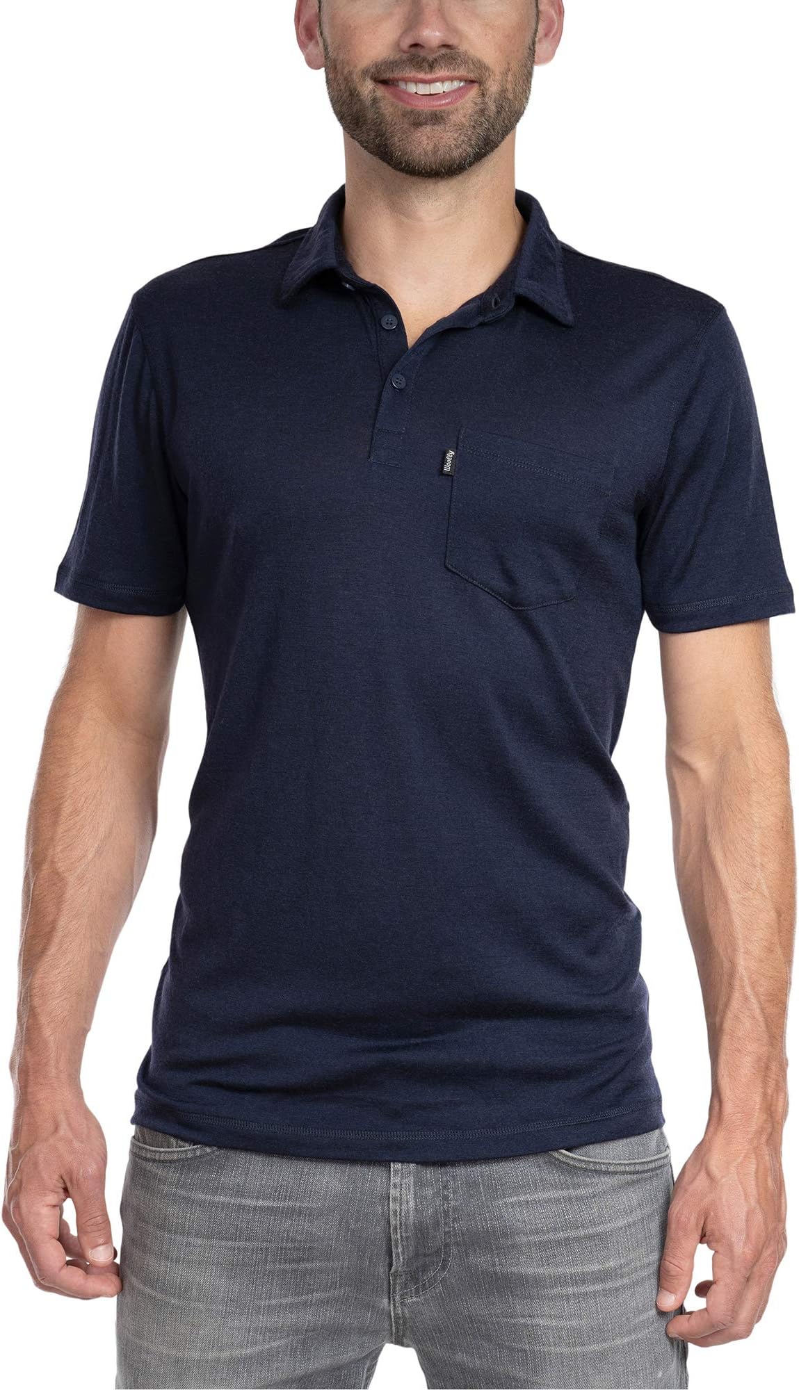 Woolly Clothing Men's Merino Wool Polo Shirt - Ultralight - Wicking Breathable Anti-Odor