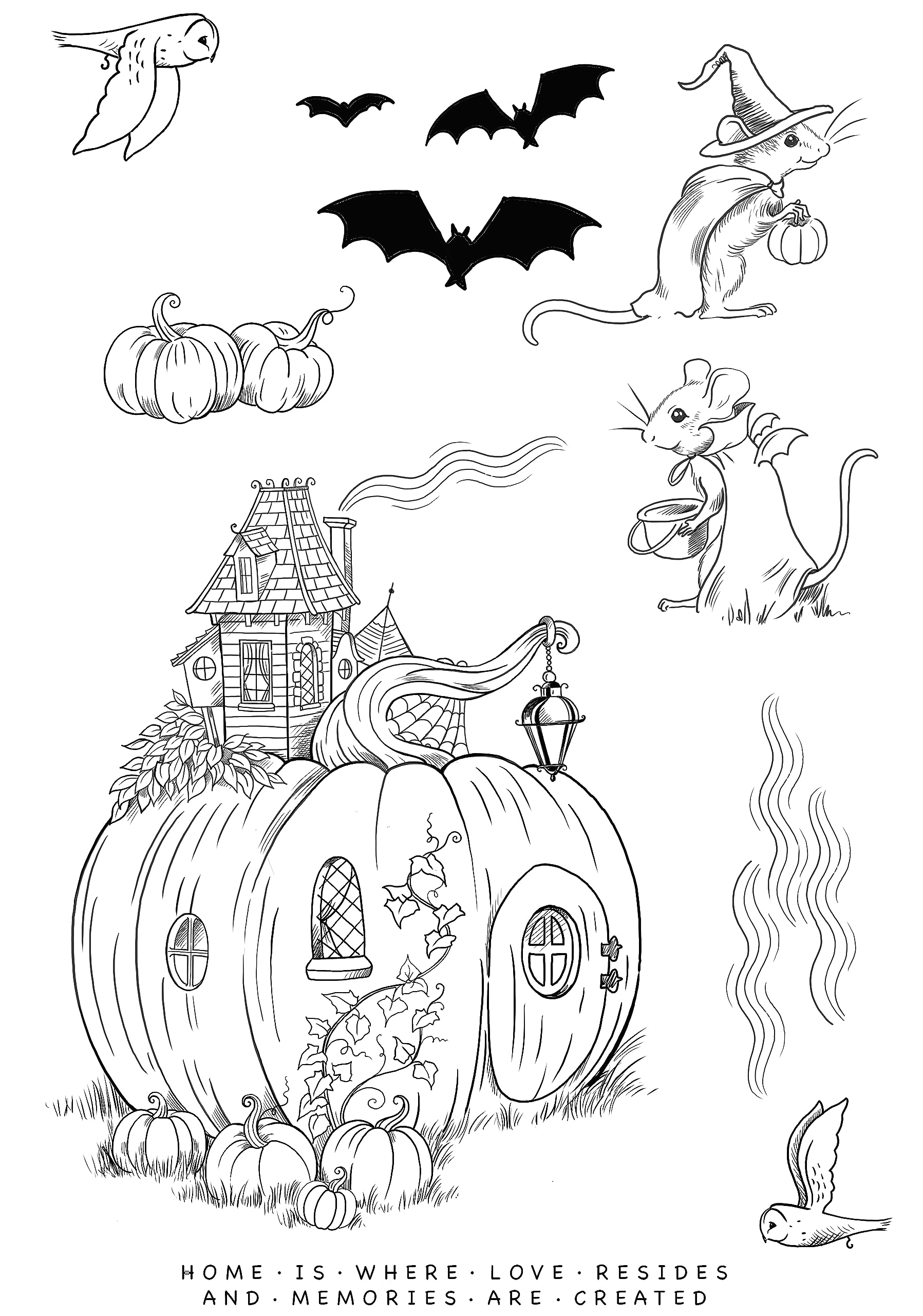 KatKin Krafts Clear Stamp Set Sweet Home, 6 x 8 in