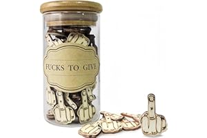 Jxueych Jar of Laughs - Wooden Middle Finger DIY Craft Kit, Perfect Novelty Gift for Friends, Coworkers, Birthday, Holiday (A)