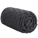 Wellfeel Knitted Weighted Blanket Kids, No Beads Heavy Blanket 36” x 48'' 3lbs, Breathable Chunky Knit Blanket, Cooling Weighted Blanket for Hot Sleepers, Christmas Home Decor (Dark Grey)