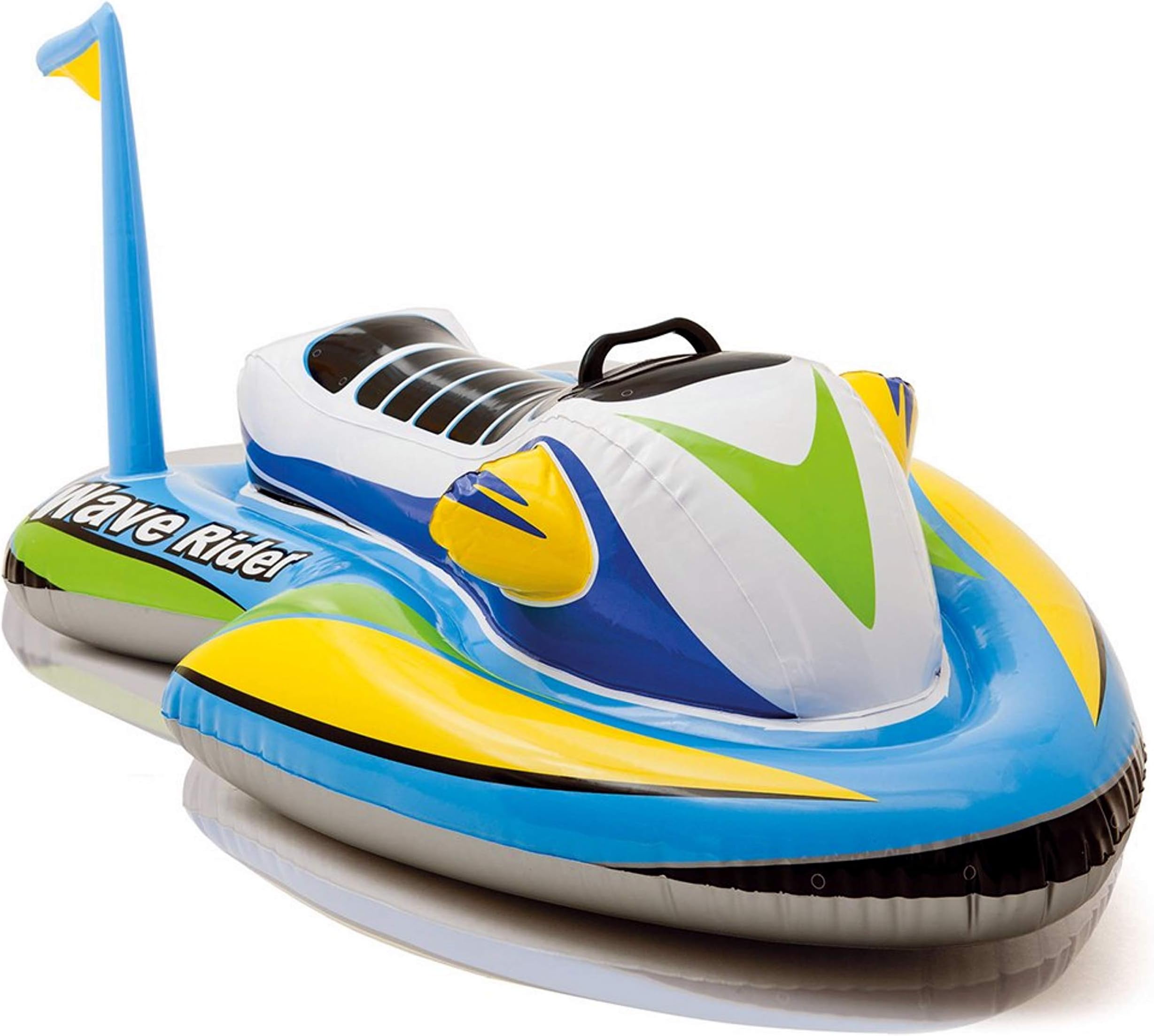 Kemuse Baby Toddler Inflatable Motorboat Kids Swimming Float, Children Swim Ring with Toys Gift & Storage Bag