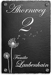 Schiefer Hausnummer & Straße Namen 20x30 cm Wunsch-Gravur Namensschild Schild