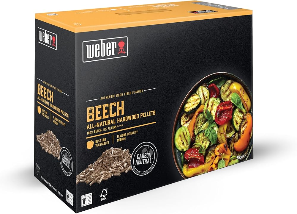 Weber Beechwood Wood Pellets 8kg For Smoking BBQ EU FSC Beech