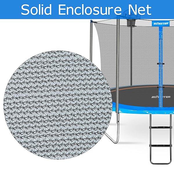 12 FT TRAMPOLINE REPLACEMENT SAFETY ENCLOSURE NET FOR 6 STRAIGHT POLES ROUND FRAME TRAMPOLINES, BREATHABLE AND WEATHER-RESISTANT WITH ADJUSTABLE STRAPS(NET ONLY)