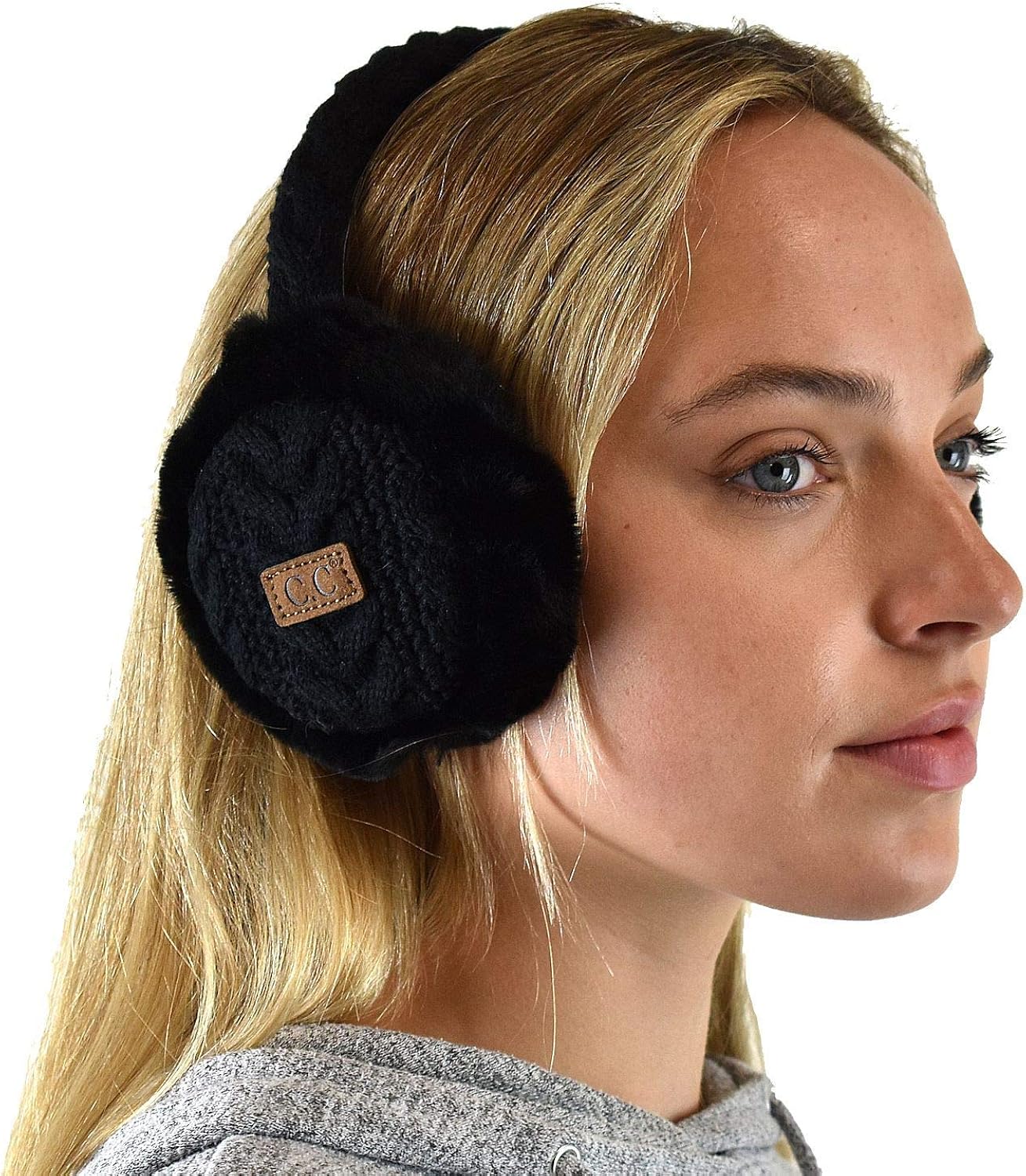 C.C Soft Winter Warm Adjustable Headband Ear Warmer Earmuffs, Black at  Women’s Clothing store