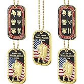 Landical 5 Pcs Put on the Whole Armor Dog Tag Necklaces Military Pendant Necklace Christian Prayer Commemorative Gift Military Knight Pendant for Men Women Souvenir Favor Gift