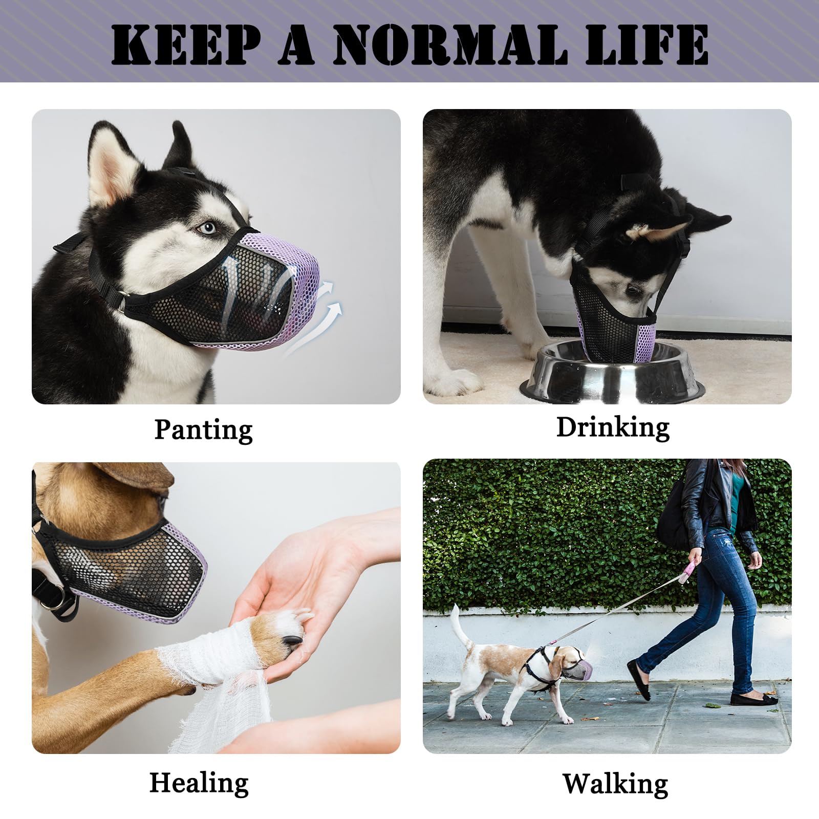 Mayerzon Dog Muzzle, Mesh Soft Muzzle for Large