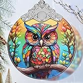 Stained Glass Owl Ornament - Christmas Ornaments - Christmas Tree Decorations - Holiday Present Ideas - Gift Exchange