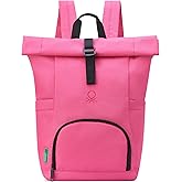 United Colors of Benetton Be Rolltop Laptop Backpack, Pink