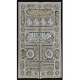 Modefa Muslim Home Wall Decor Kaba Door Quran Tapestry Black Silver Gold | Islamic Embroidered Calligraphy Indoor Wall Art Hanging