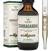 Ashwagandha Organic Drops for Stress Relief (1,200mg, 60 Servings) Ashwagandha Tincture for Adrenal Support and Cortisol Manager (Vegan Safe, Gluten Free, Non-GMO) by Double Wood