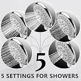 BauTangLe Handheld Shower Head Replacement 5 Modes Universal Fits Hose view 3