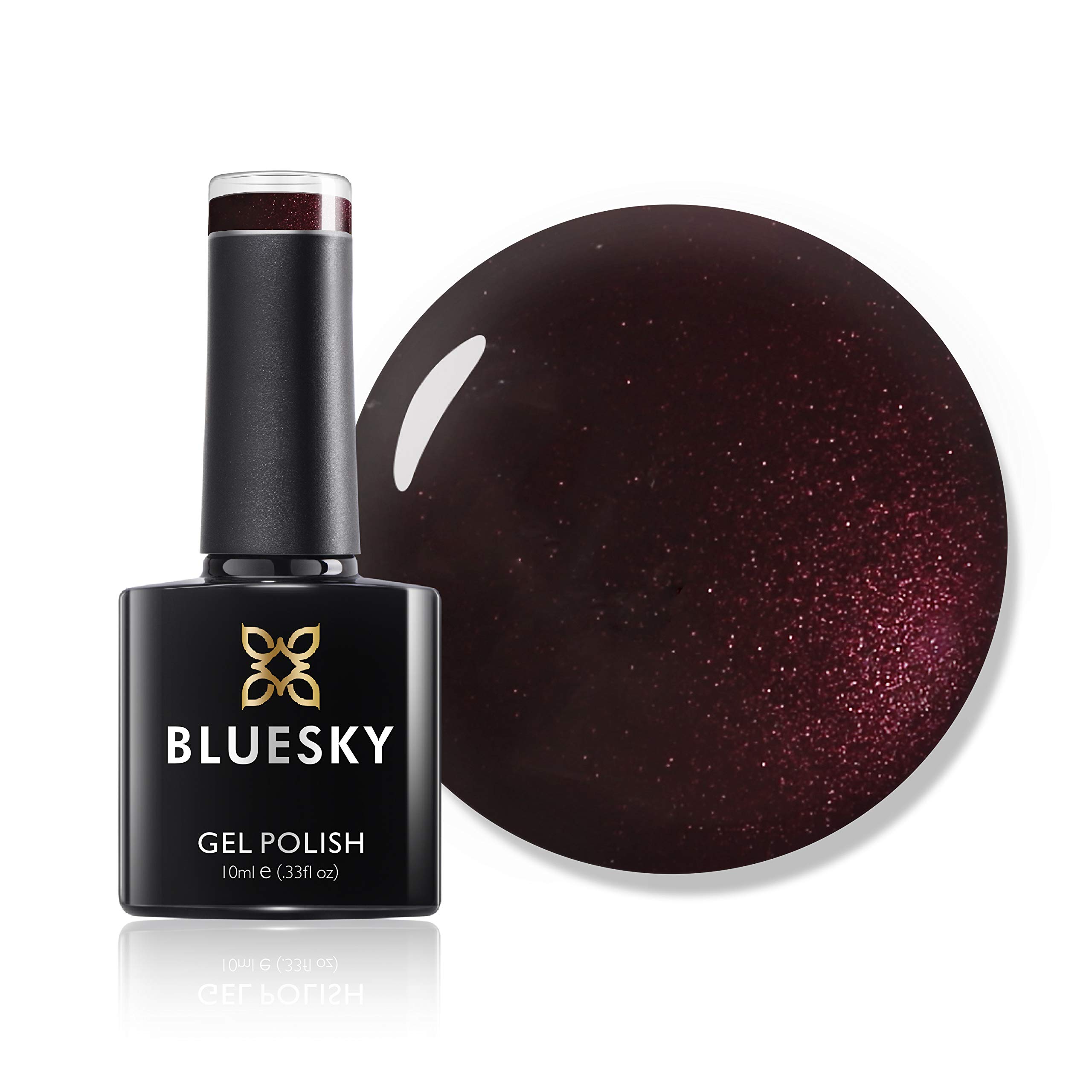 Bluesky Gel Nail Polish, Dark Lava 80537, Dark Red, Long Lasting, Chip Resistant, 10 ml (Requires Drying Under UV LED Lamp)