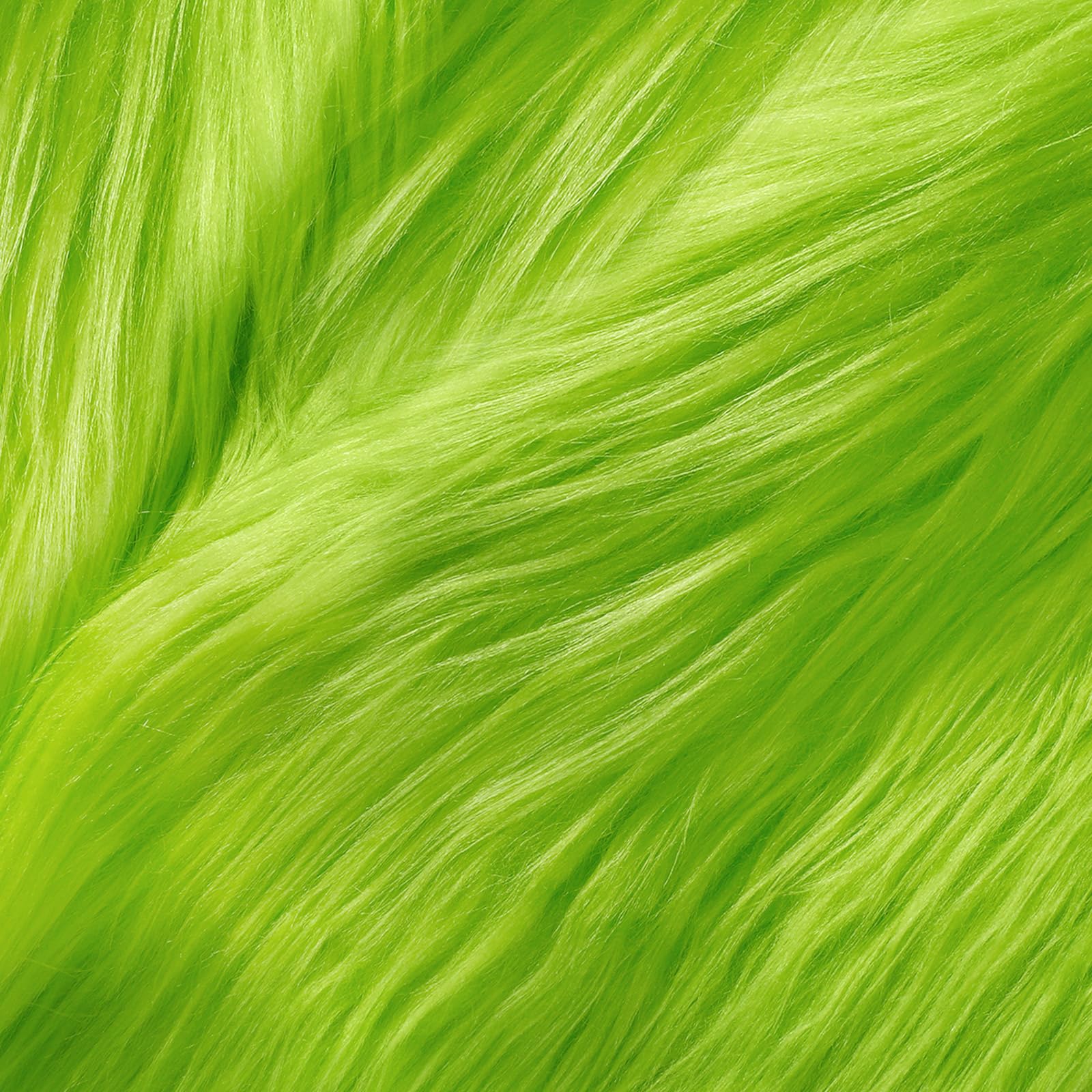 Photo 1 of Tatuo Faux Fur Fabric Christmas Fluffy Fuzzy Craft Fake Fur Cuts Shaggy Synthetic Plush Patch Sewing DIY Winter Halloween Costume Gnome Beard Miniature Dolls Rugs Mats Gift(Green,36 x 60 Inch)