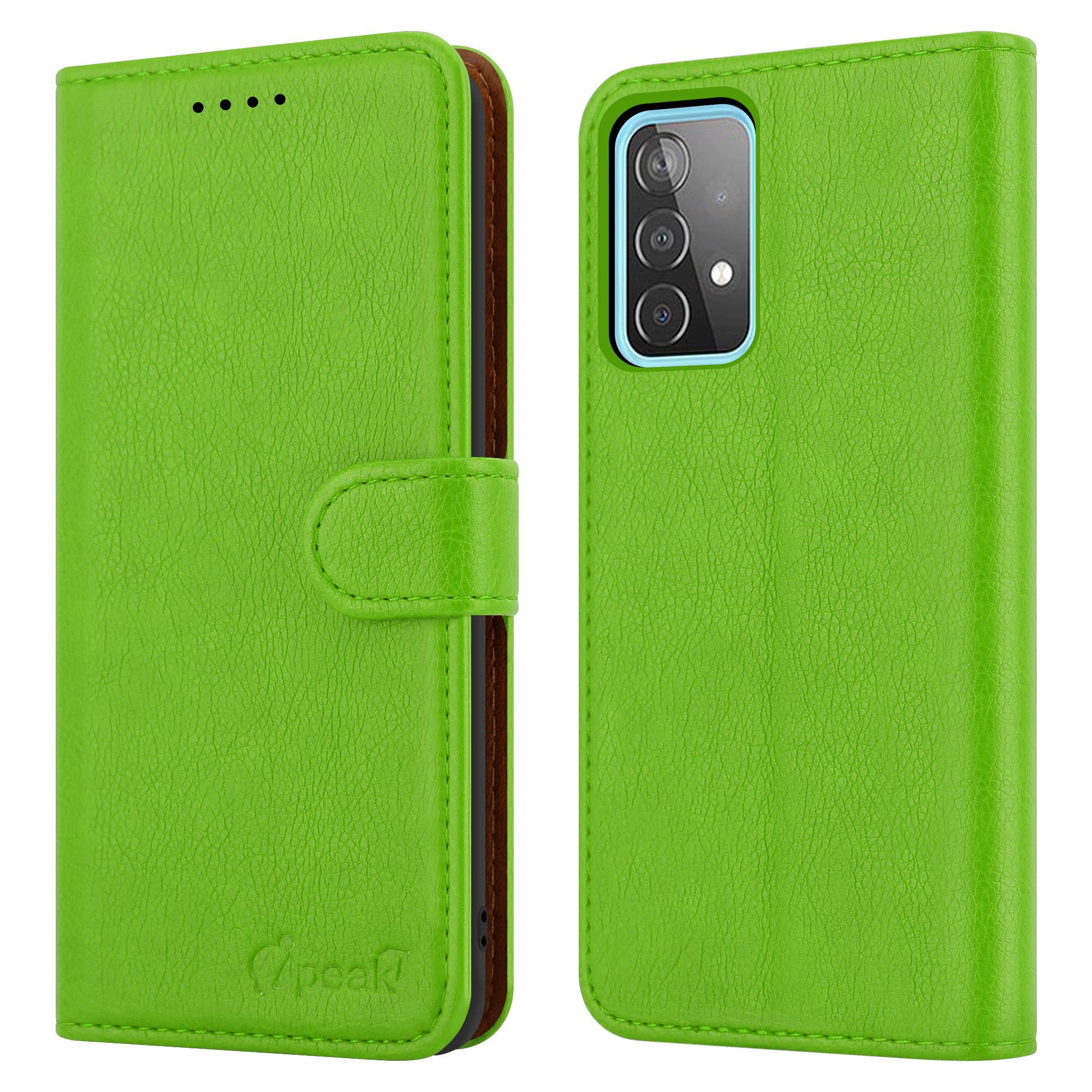iPEAK For Samsung Galaxy A52s 5G Case, Galaxy A52 5G Case Leather Flip Magnetic Closure Folio Book Kickstand Card Holder Wallet Cover for Galaxy A52 5G Phone, Galaxy A52s 5G Phone (Green)