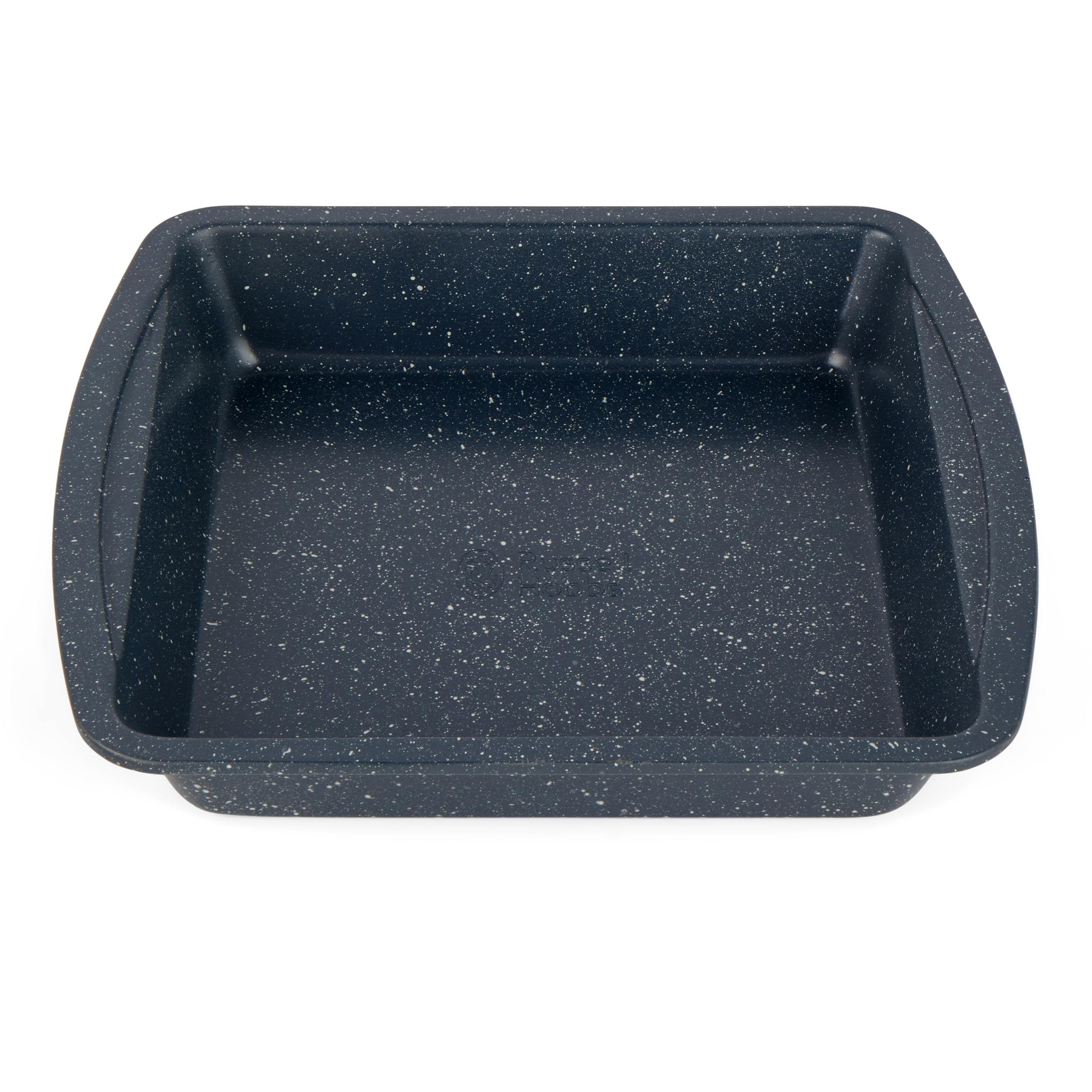 Russell Hobbs RH00997EU Square Baking Pan Roaster Tray, Carbon Steel Oven Tin, PFOA Free, for Brownies, Batch Cooking & Roasting, Oven Safe up to 220°C Nightfall Stone Collection, Blue Marble, 26 cm