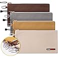 FunOwlet Utility Bag, Canvas Zipper Tool Bags - Heavy Duty Tools Pouch with Carabiner, Multi-Purpose Storage Organizer Clip on Tote Pouches in White, Gray, Tan, Brown, 4 Pack