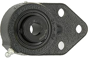 Sealmaster FB-16 Standard Duty Flange Bracket, 3 Bolt, Regreasable, Felt Seals, Setscrew Locking Collar, Cast Iron Housing, 1" Bore, 4-3/4" Overall Length, 3/8" Flange Height, ±2 Degrees Misalignment Angle