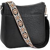 BOSTANTEN Crossbody Bags for Women Trendy Vegan Leather Hobo Purses Shoulder Handbags Wide Shoulder Strap
