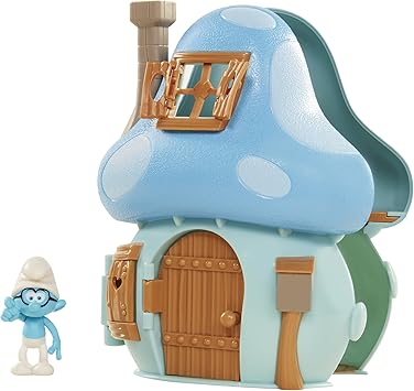 The Smurfs Schlumpfe Pilz Haus Spielset Mit Brainy Amazon De