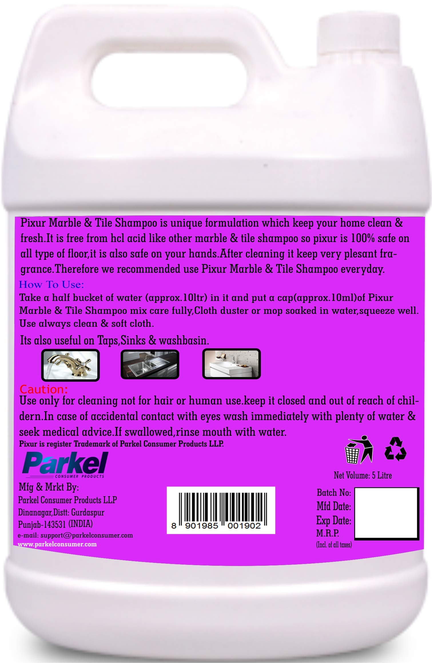 Pixur Marble And Tile Shampoo Deo Fresh 5 L Floor Cleaner Thick