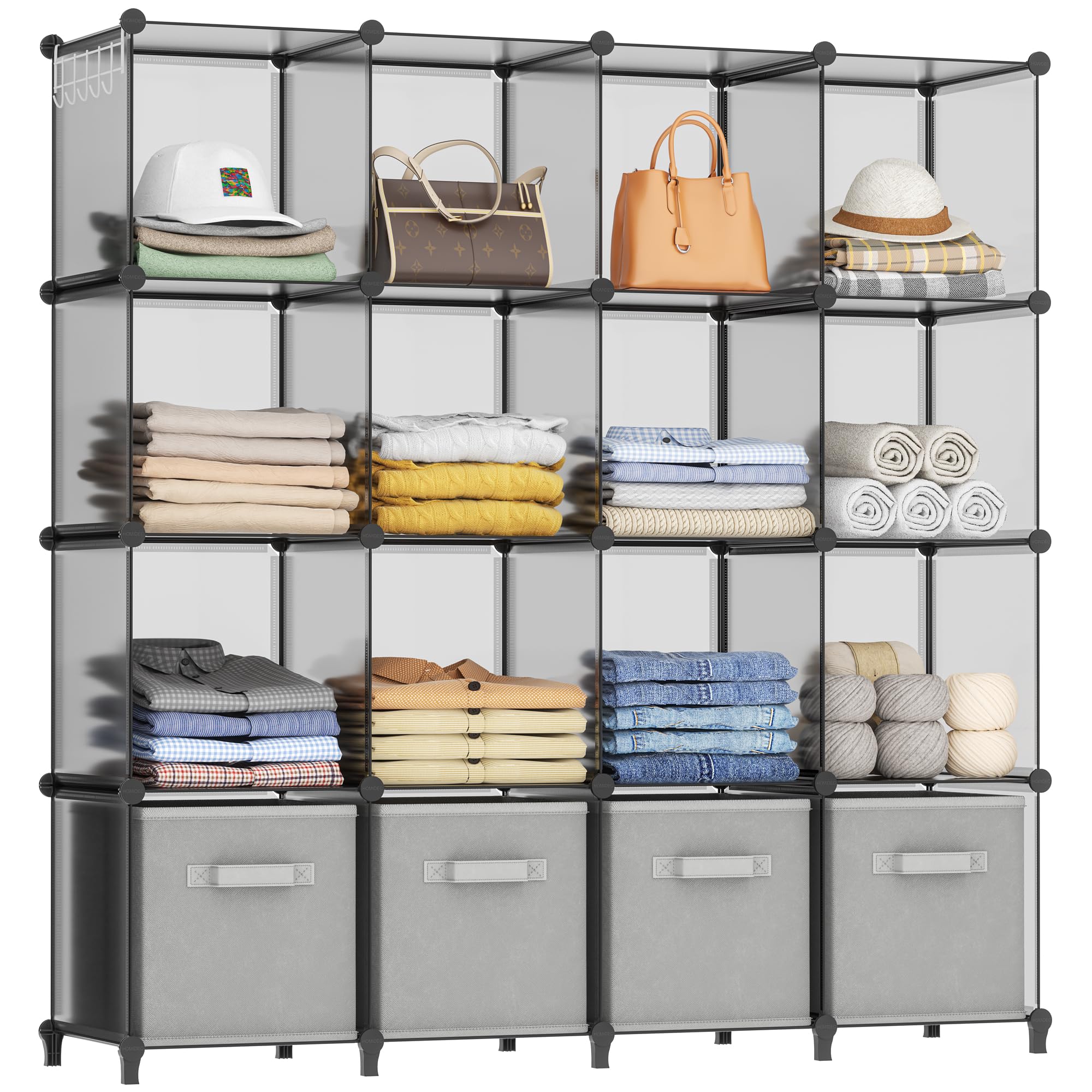 HOMIDEC Closet Organizers and Storage, 16 Cube Storage Organizer ...