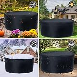 RICHIE Round Garden Table Cover 102x71cm Waterproof 420D Oxford UV Windproof view 5