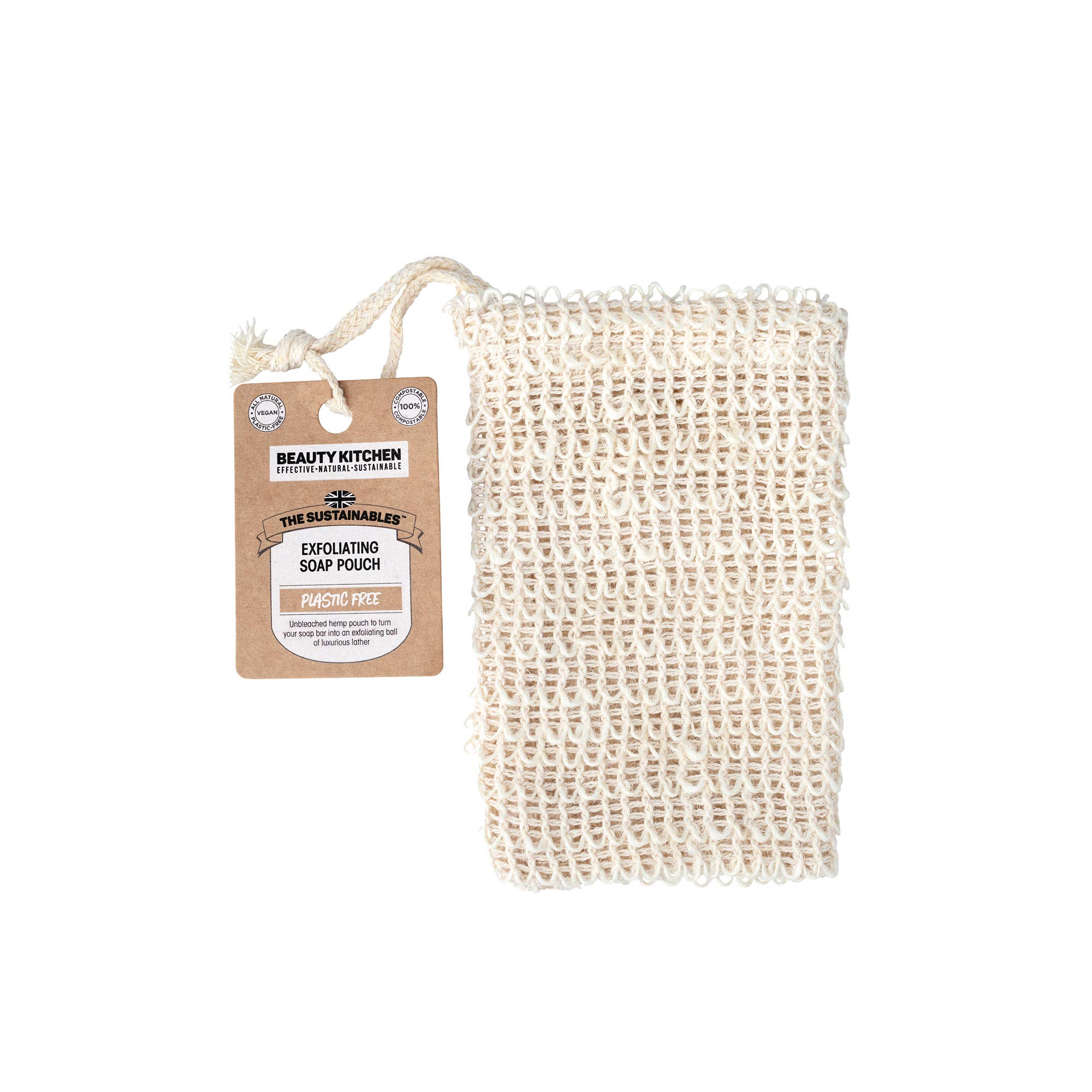 Beauty Kitchen - The Sustainables Exfoliating Soap Pouch - Natural Exfoliation - Sustainable Material - Bathing Essential