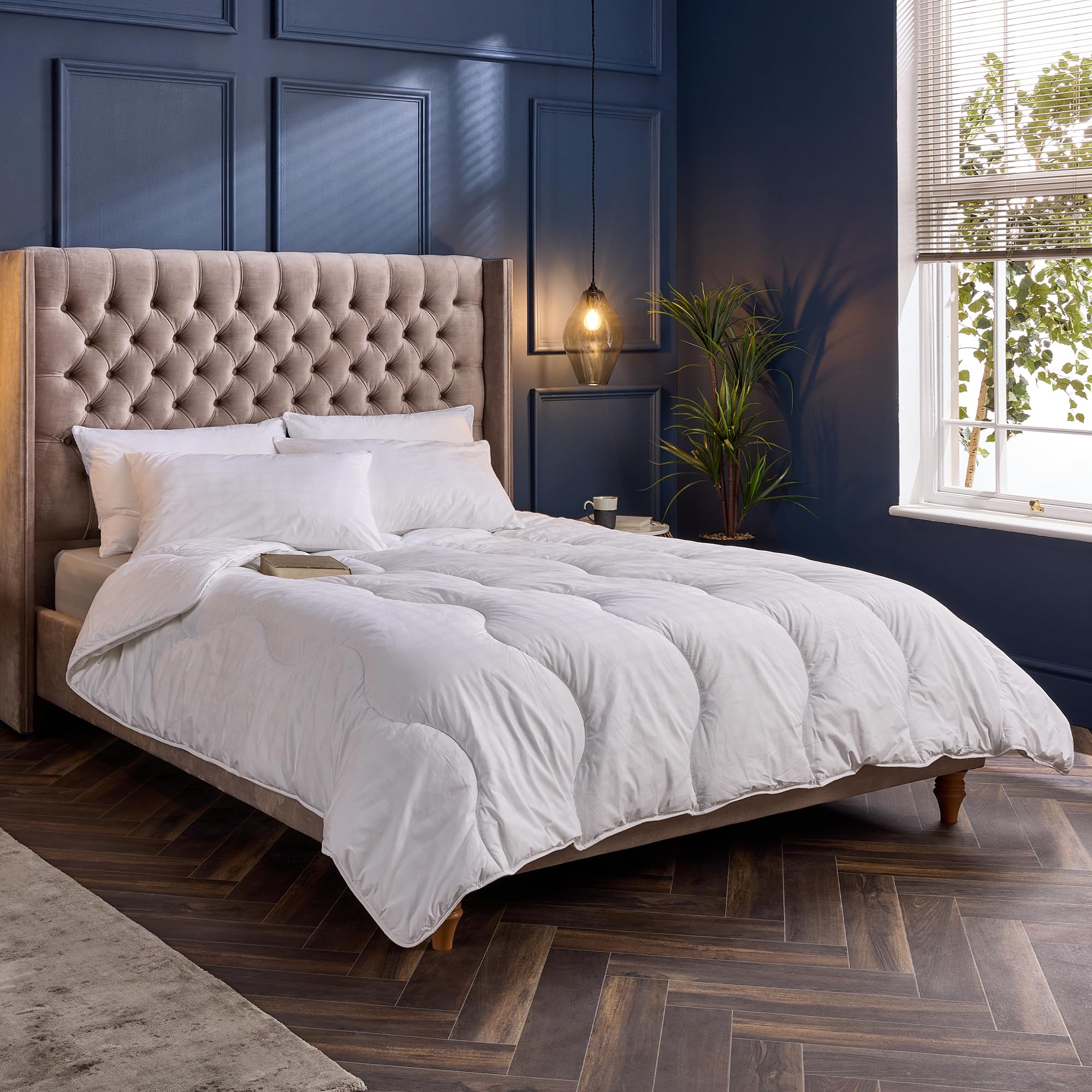 Snuggledown Luxury Cotton Super King Duvet 13.5 Tog - Premium, Warm & Cosy Winter Quilt for Cold Sleepers | 300tc Jacquard Cotton Cover, UK-Made, Non-Allergenic (260 x 220cm)
