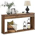 VASAGLE Console Table, 63 Inches Sofa Table, Narrow Entryway Table, Entry Table with 3 Drawers, Bottom Shelf, Metal Corners, for Living Room, Bedroom, Farmhouse Style, Honey Brown ULNT146K41