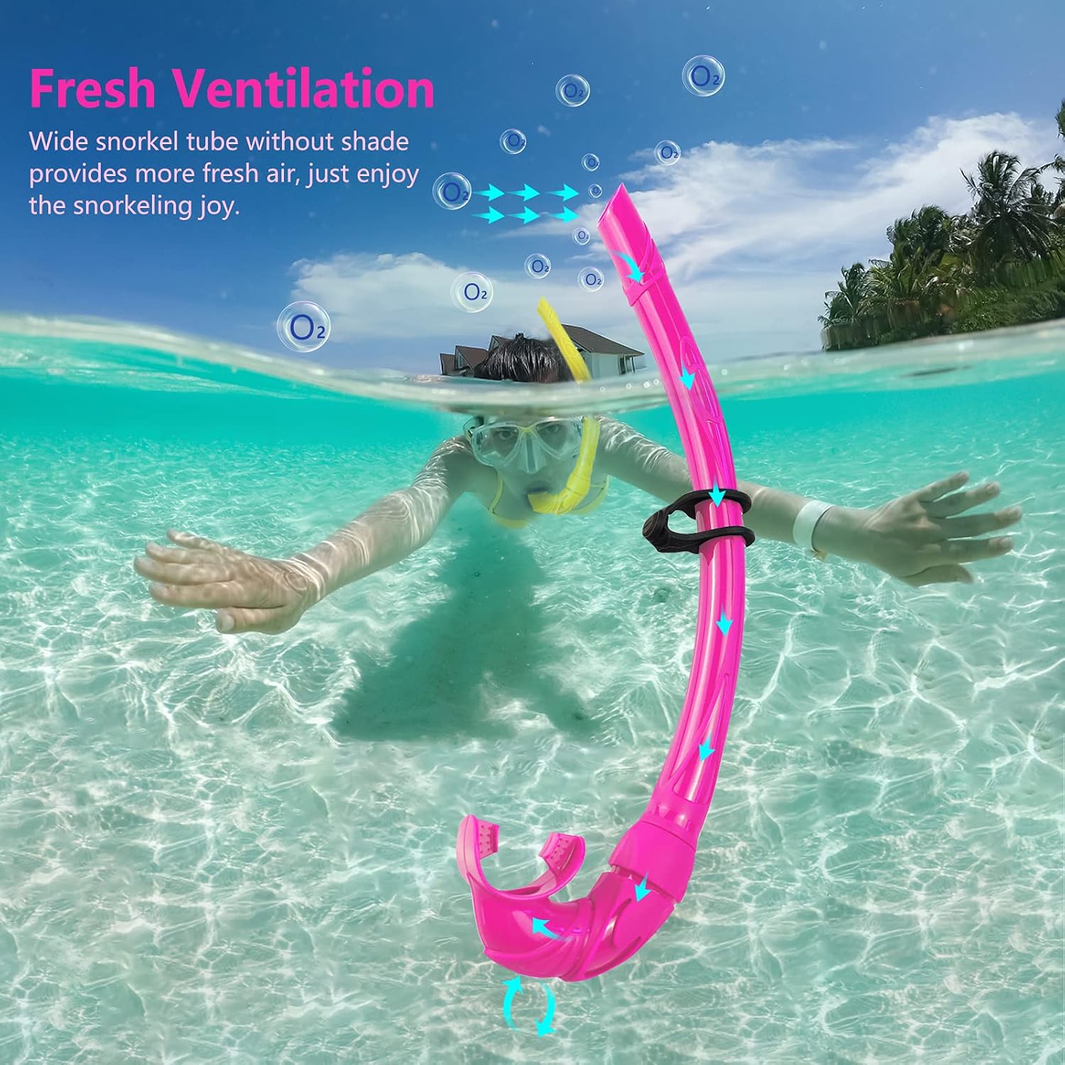 Aisrida Diving Snorkel, Flexible Roll Up Snorkeling Gear for Adults, Freediving Wet Snorkel with Compact Storage Case, Easy Breath Diving Snorkel for Lap Swimming Scuba Diving : Sports & Outdoors