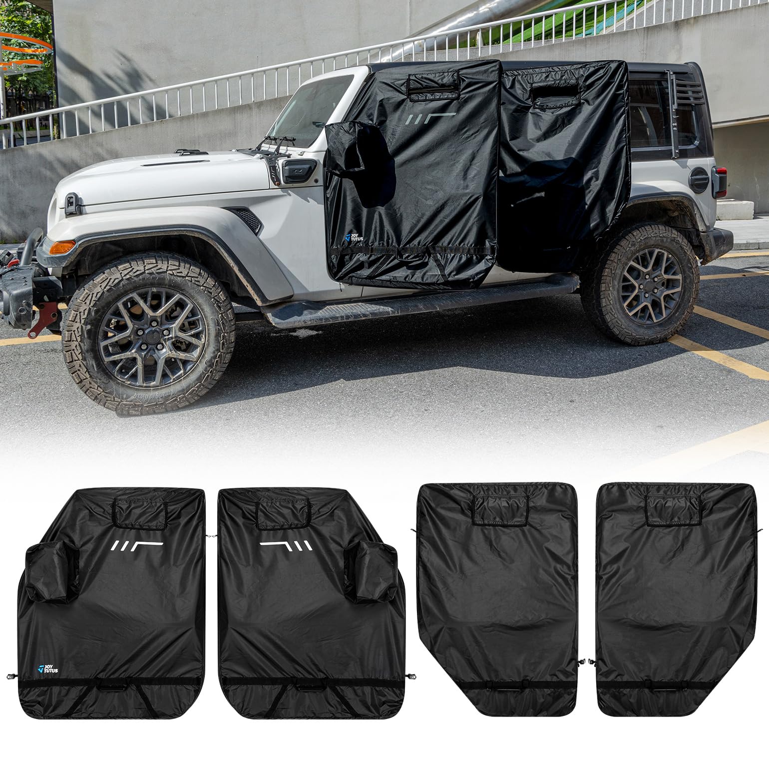 Photo 1 of JOYTUTUS Hard Door Storage Bags Compatible with Wrangler CJ YJ TJ JK JL 4-Door 1976-2025, Hard Door Protector for Gladiator JT 2020-2025, Doors Cover with Mirror Storage Bag