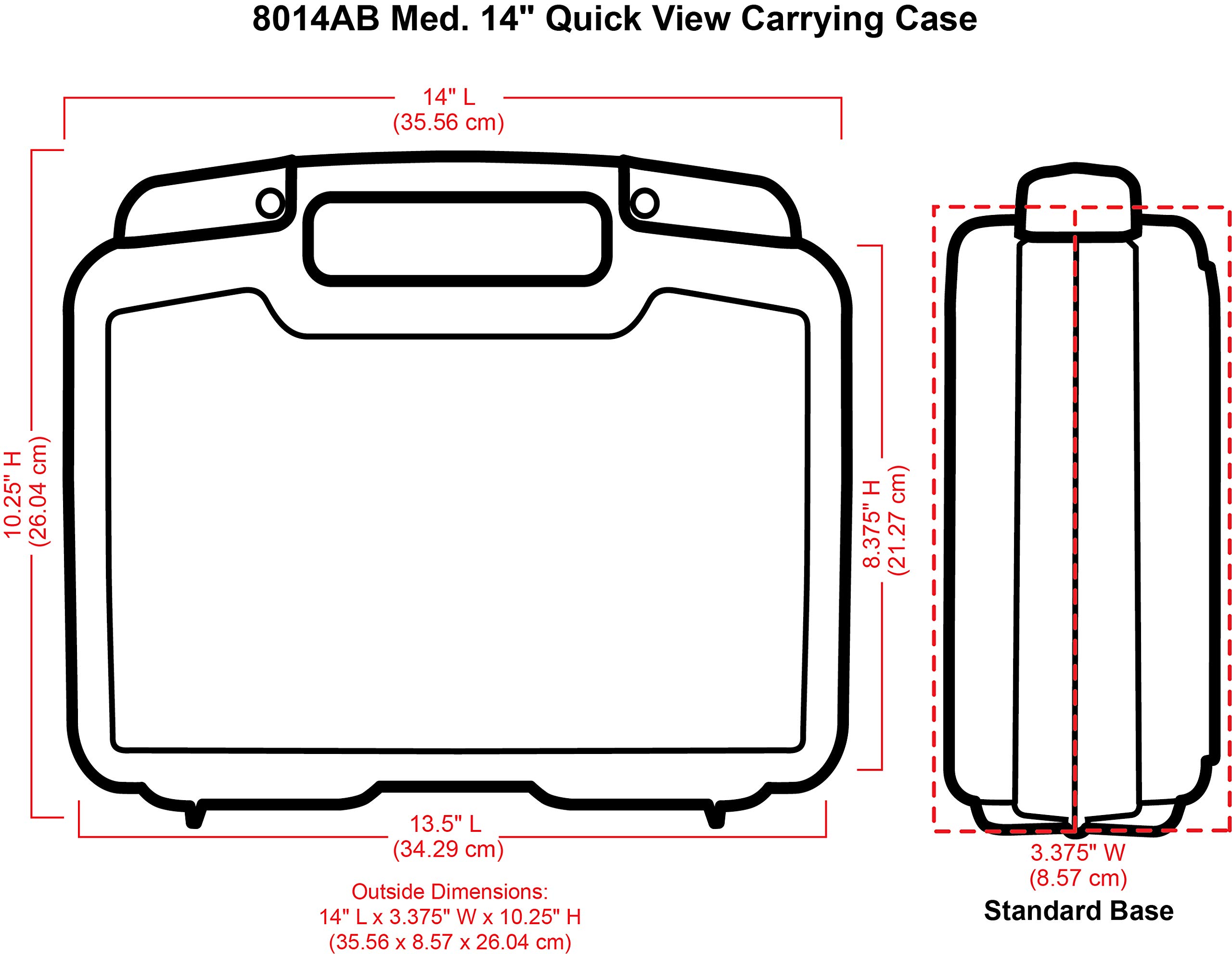 ArtBin 8014AB 14 Inch Quick View Carrying Case - 14 in. x 3.375 in. x 10.25 in., Lockable Art and Craft Supply Storage with Latches and Handles, Portable, Clear