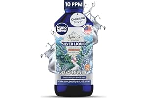 Optivida Colloidal Silver Liquid for Immune Support - Premium 10PPM Nano Silver Hydrosol Liquid Supplement for Daily Wellness, Natural Silver Water for Adults & Kids, Non-GMO, Gluten-Free (16 Oz)