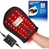 HAIYUE Red Light Therapy Device Mitten with 880nm Infrared Light Therapy Pulse Mode for Hand Finger Body, New Flat LED Lights Pain Relief Muscle Relax Home Office Use Gift for Men & Women