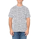 Armani Exchange Mens Regular Fit Cotton Jersey Printed All Over Logo Tee