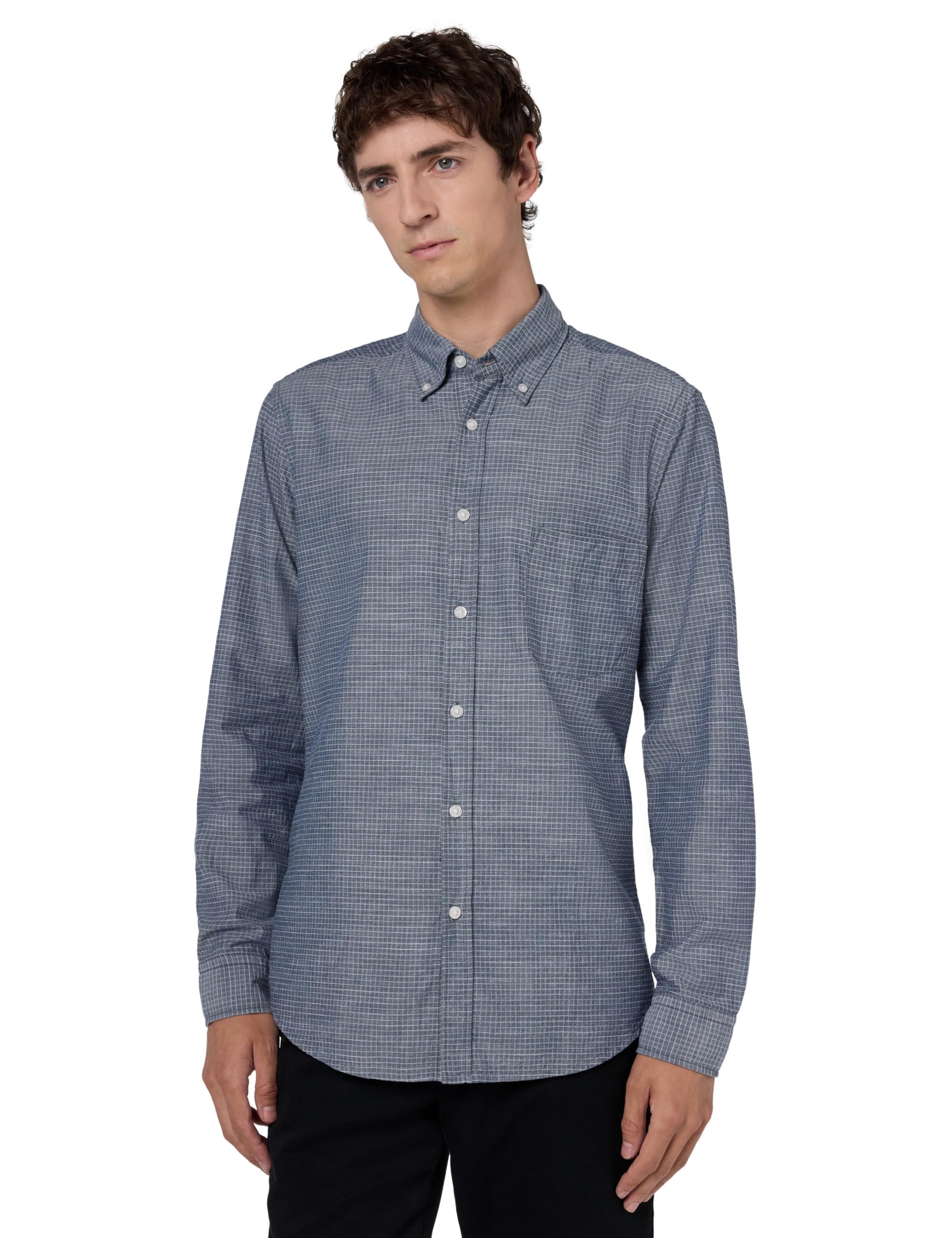 BOSS Rickert Long Sleeve Oxford Shirt,Blueberry Blue,L