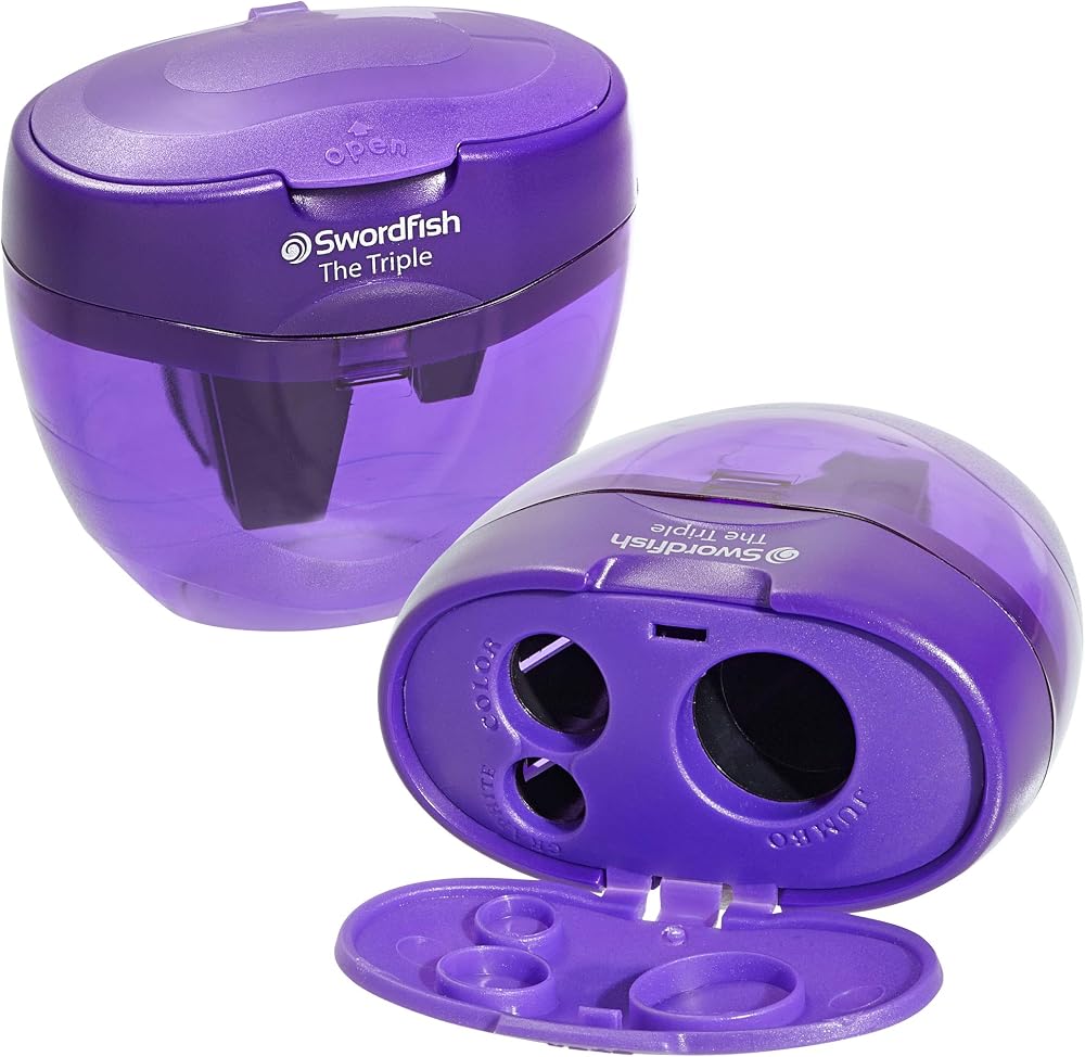 Swordfish The Triple Three Hole Pencil Sharpener Purple 8-16 mm 40228s