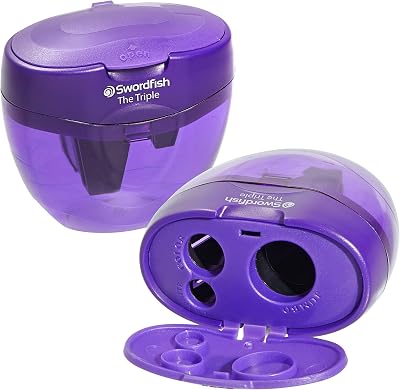 Swordfish The Triple Three Hole Pencil Sharpener Purple 8-16 mm 40228s