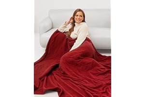 YAKEE Heated Blanket, Electric Blanket Twin Size 62"x84" with 4 Heating Levels, Super Cozy Soft Polar Fleece Heated Throw, 10H Auto Shut Off & Overheat Protection, Machine Washable, Red