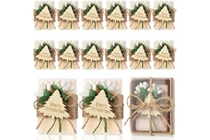 Hoolerry Handmade Scented Soap Christmas Favor Handmade Soaps, Handmade Soap Bars Christmas Set Decorations for Christmas Stocking Stuffer Happy Holidays Gifts for Christmas (Cream Color,12 Set)